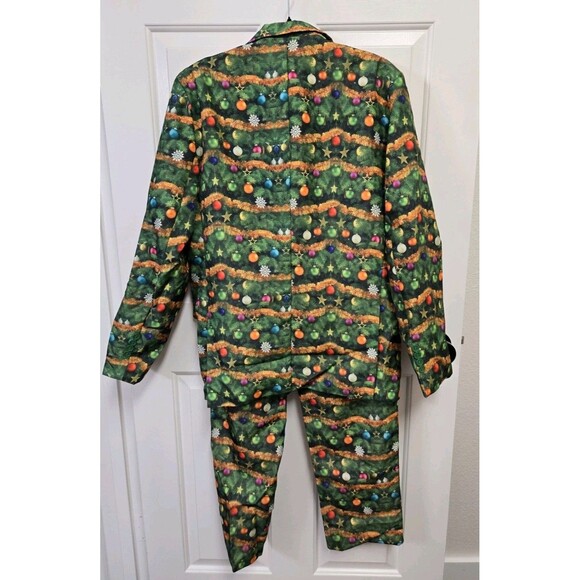 Mens LIFE OF THE PARTY Sz M Multi-Color Christmas Tree Jacket and Pants Suit FUN - Picture 2 of 5